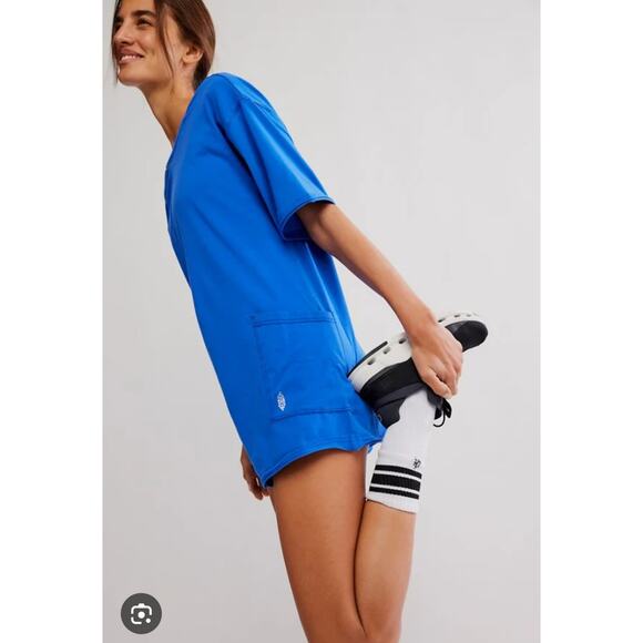 NWT Free People FP Movement Hot Shot Onesie Romper – Electric Shock Blue, - Picture 1 of 5